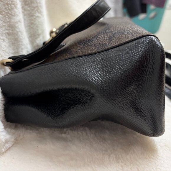 Classic Coach Mini Christie Handbag Brown/Black Logo Pattern F36718 - Picture 4 of 12